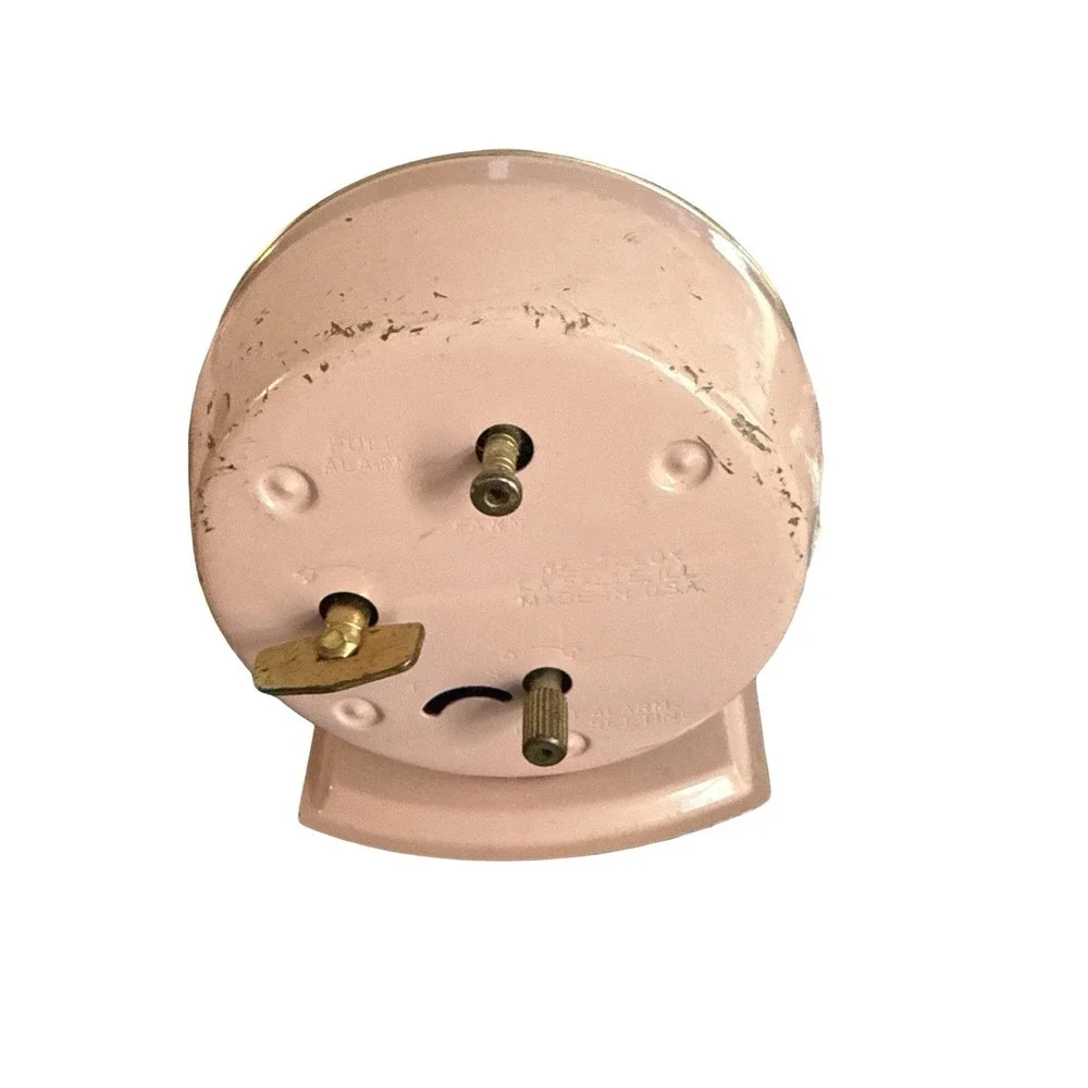 Vintage PINK Westclox Alarm Clock Metal Wind-up‎ Made in USA